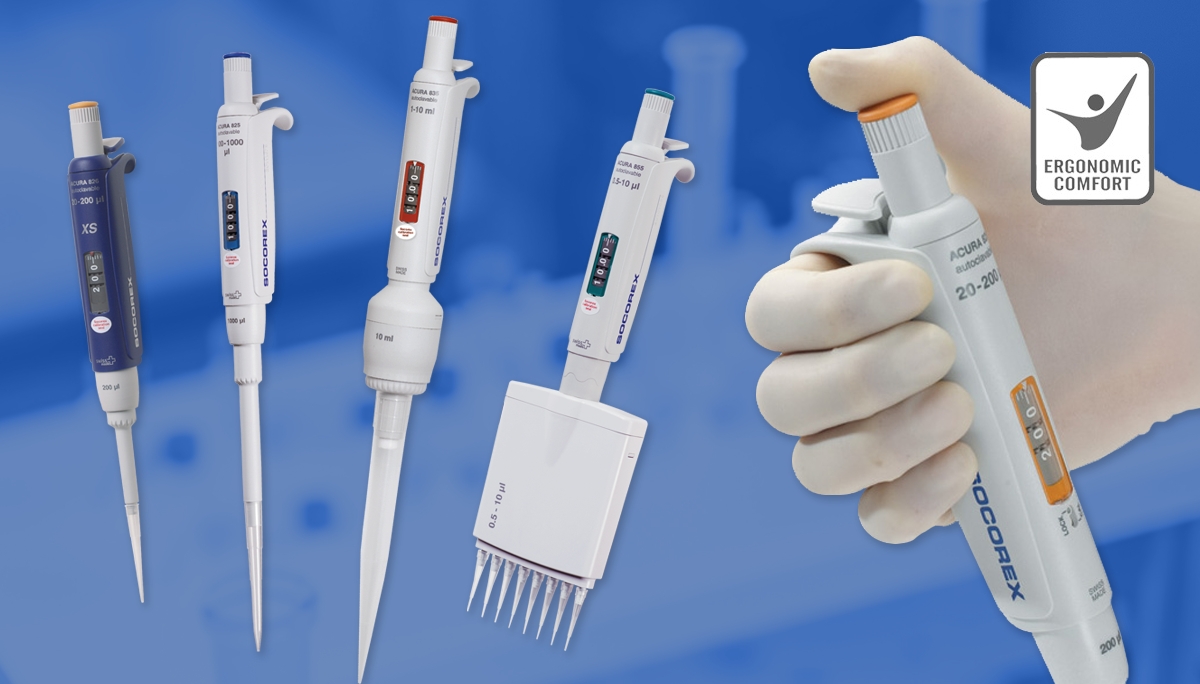 Reliable and ergonomic micropipettes for comfortable small volume pipetting